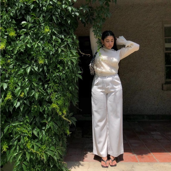 OAK + FORT Cream Sheer Blouse - Picture 5 of 5